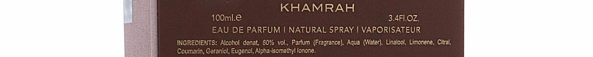 Lattafa KHAMRAH QAHWA (3.40 Ounce / 100 ml) – 50% Off Designer Perfume for Unisex