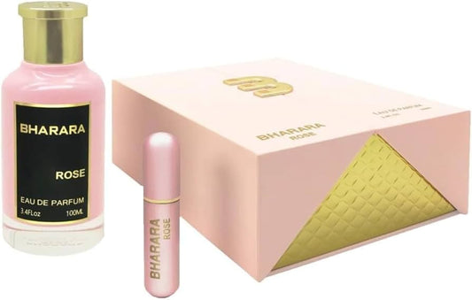 Bharara Rose Eau De Parfum Spray 3.4 Fl Oz (100 Ml) – Long Lasting Floral Perfume for Women – Elegant Jasmine & Peony