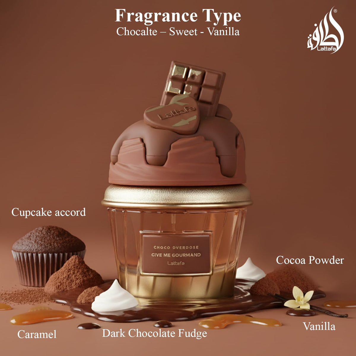 Lattafa Choco Overdose 2.6 Ounce / 75 ml – Elegant Unisex Eau de Parfum, Fast USA Ship