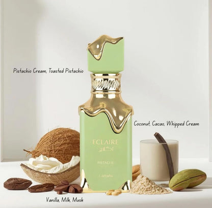 Lattafa Eclaire Pistache – 3.40 Ounce / 100 ml Unisex Fragrance | Fast US Delivery