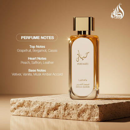 Lattafa Hayaati Gold Elixir – 3.40 Ounce / 100 ml Unisex Fragrance | Fast US Delivery