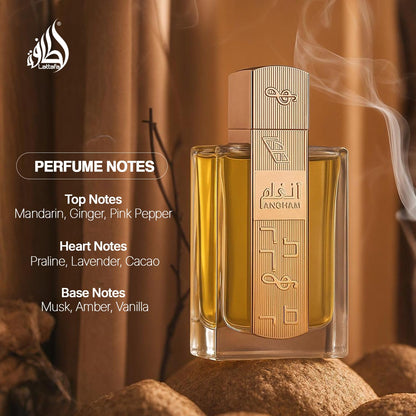 Lattafa Angham 3.40 Ounce / 100 ml – Elegant Unisex Eau de Parfum, Fast USA Ship