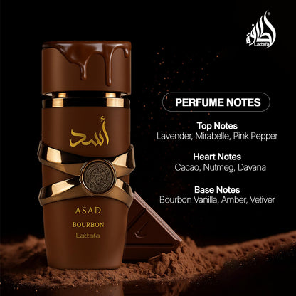 Lattafa ASAD BOURBON for Unisex Eau de Parfum Spray