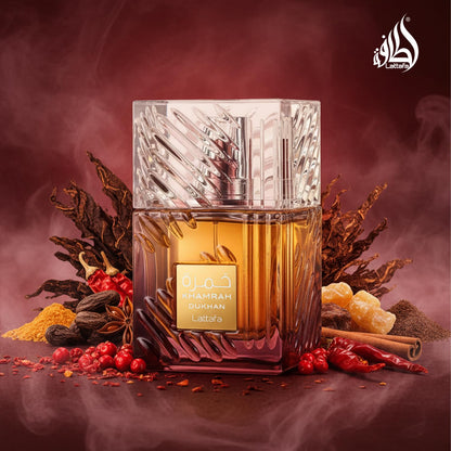 Lattafa KHAMRAH DUKHAN 3.40 Ounce / 100 ml for Unisex | Genuine Designer Fragrance – Free Delivery