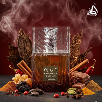 Lattafa KHAMRAH DUKHAN 3.40 Ounce / 100 ml for Unisex | Genuine Designer Fragrance – Free Delivery
