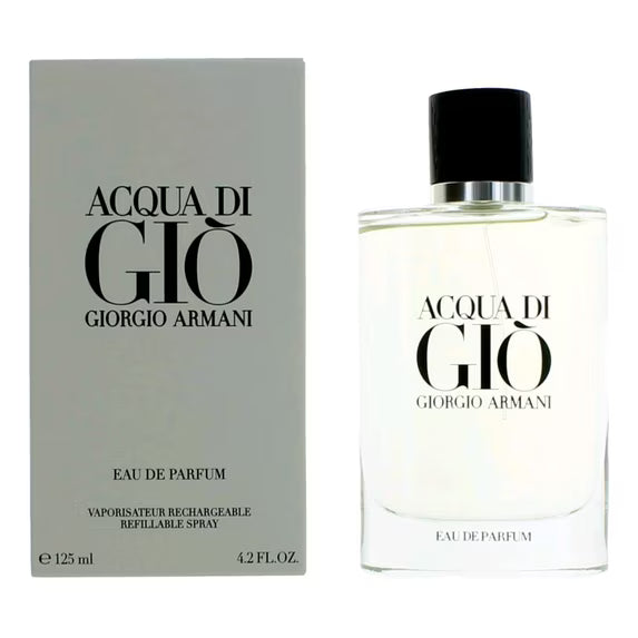 Giorgio Armani Acqua di Giò Refillable 4.2 oz (125 ml) – Elegant Unisex Eau de Parfum, Fast USA Ship